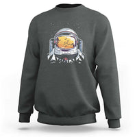 Charcoal crewneck sweatshirt with astronaut graphic on chest