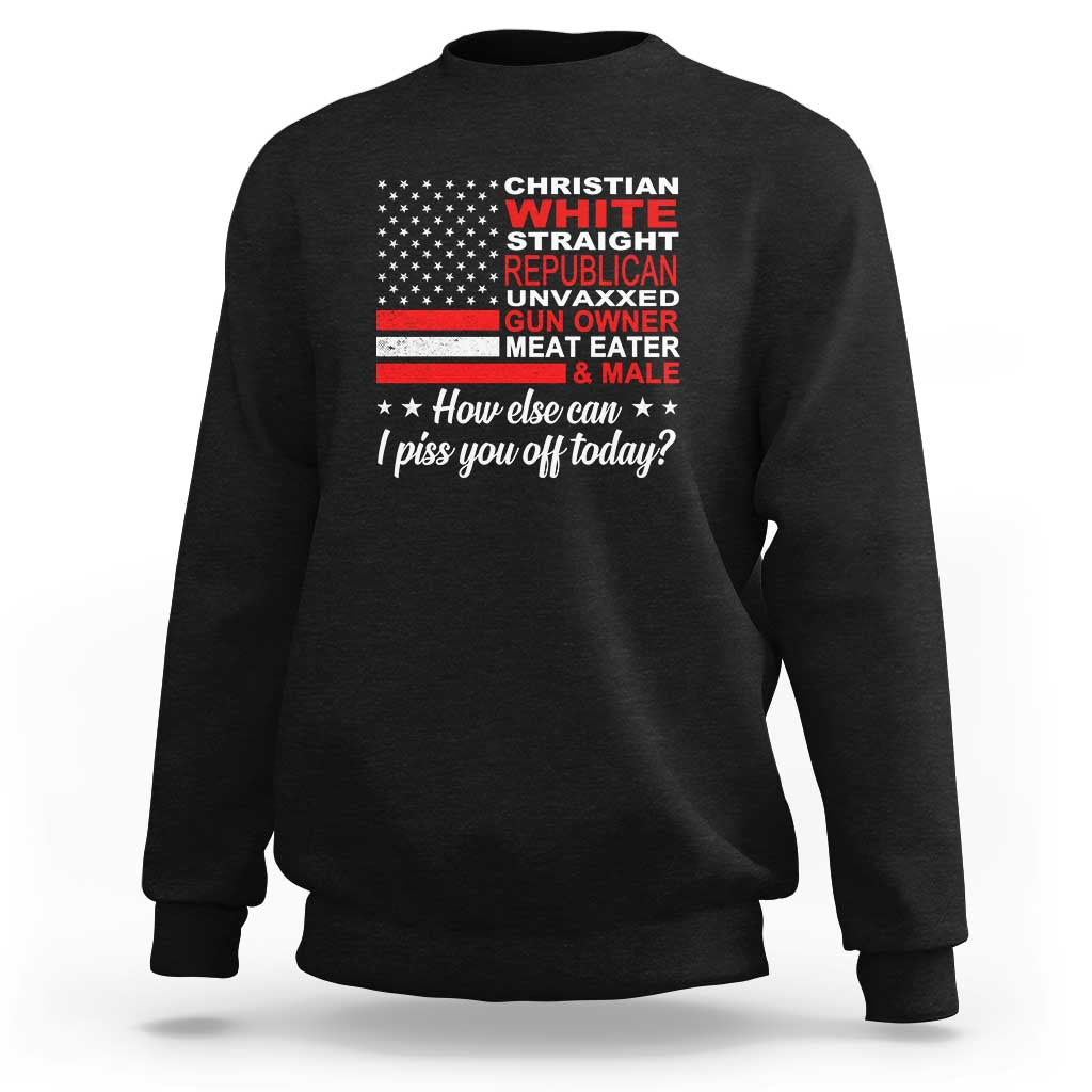 Crewneck sweatshirt in black with bold chest-and-back graphic and slogan text