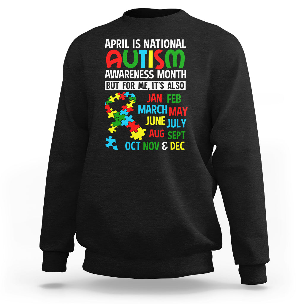 Black autism awareness month graphic sweatshirt, crewneck long sleeves