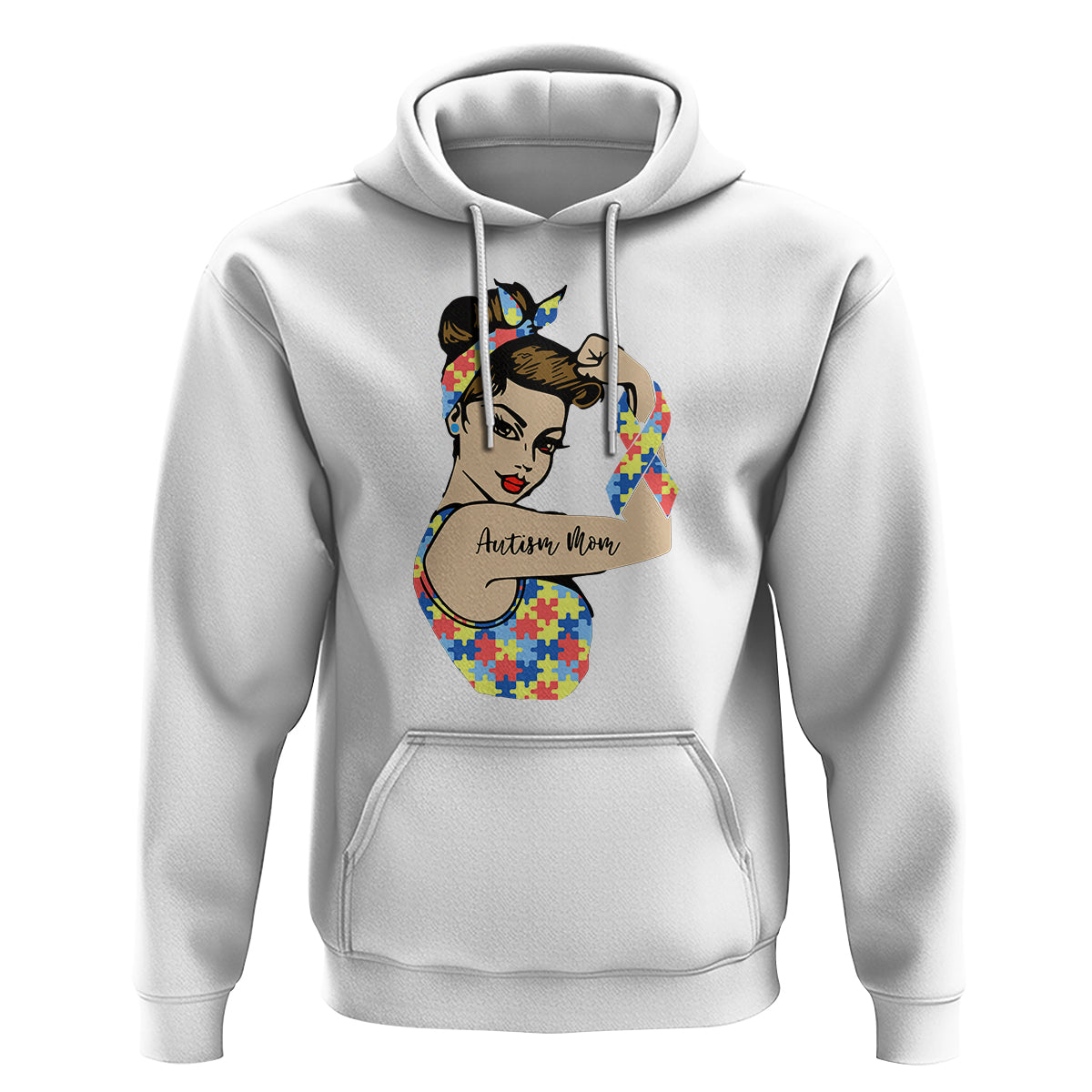 Autism Mom Hoodie Strong Woman Understand Love Support - Wonder Print Shop