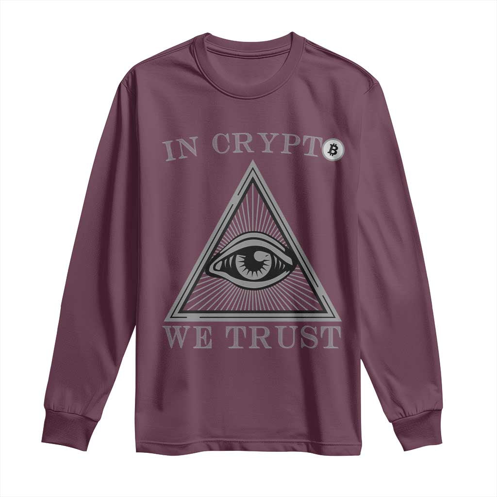 Funny Crypto Long Sleeve Shirt In Crypto We Trust Bitcoin Cryptocurrency