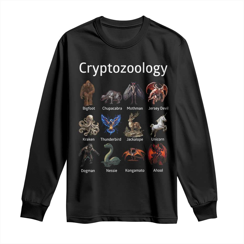 Cryptid Creatures Long Sleeve Shirt Cryptozoology Fantasy Mythical Monsters