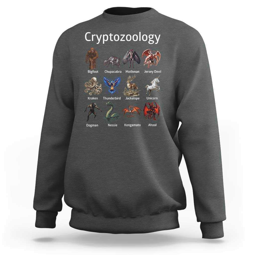 Cryptid Creatures Sweatshirt Cryptozoology Fantasy Mythical Monsters