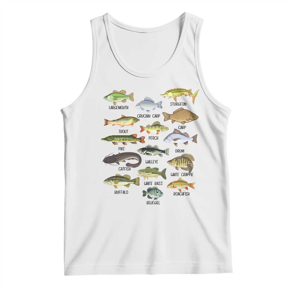 Freshwater Fish Species Tank Top Funny Fishing Types Fisherman Dad