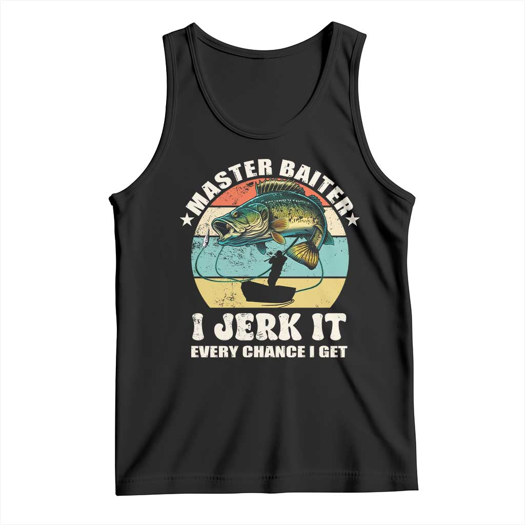 Funny Fishing Master-Baiter Tank Top Kayak Fishing Dad Grandpa Bass Fish Adult Humor