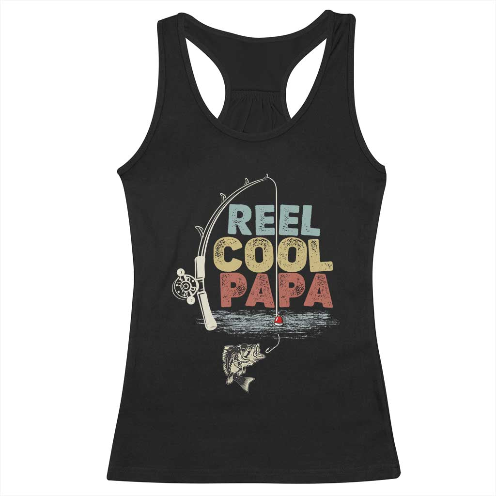 Fishing Dad Racerback Tank Top Reel Cool Papa Retro Vintage