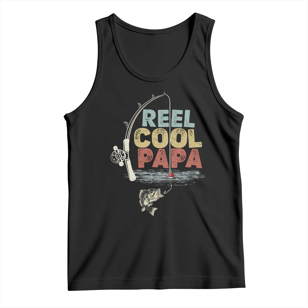 Fishing Dad Tank Top Reel Cool Papa Retro Vintage