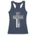 Blessed Papa Christian Cross Racerback Tank Top Faithful Dad Religious American Flag