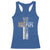 Blessed Papa Christian Cross Racerback Tank Top Faithful Dad Religious American Flag