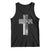 Blessed Papa Christian Cross Tank Top Faithful Dad Religious American Flag