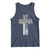 Blessed Papa Christian Cross Tank Top Faithful Dad Religious American Flag