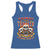 Funny Truck Driver Skull Racerback Tank Top Warning This Trucker Doesn't Play Well With Stupid People