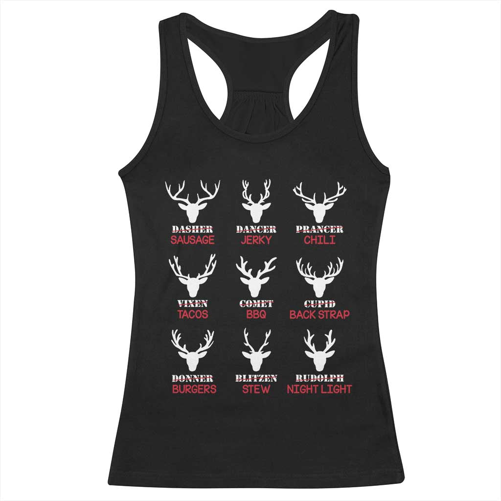 Funny Deer Hunting Racerback Tank Top Hunter of All Santa's Reindeer