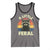 Funny Raccoon Tank Top A Little Feral Trash Panda Meme Retro