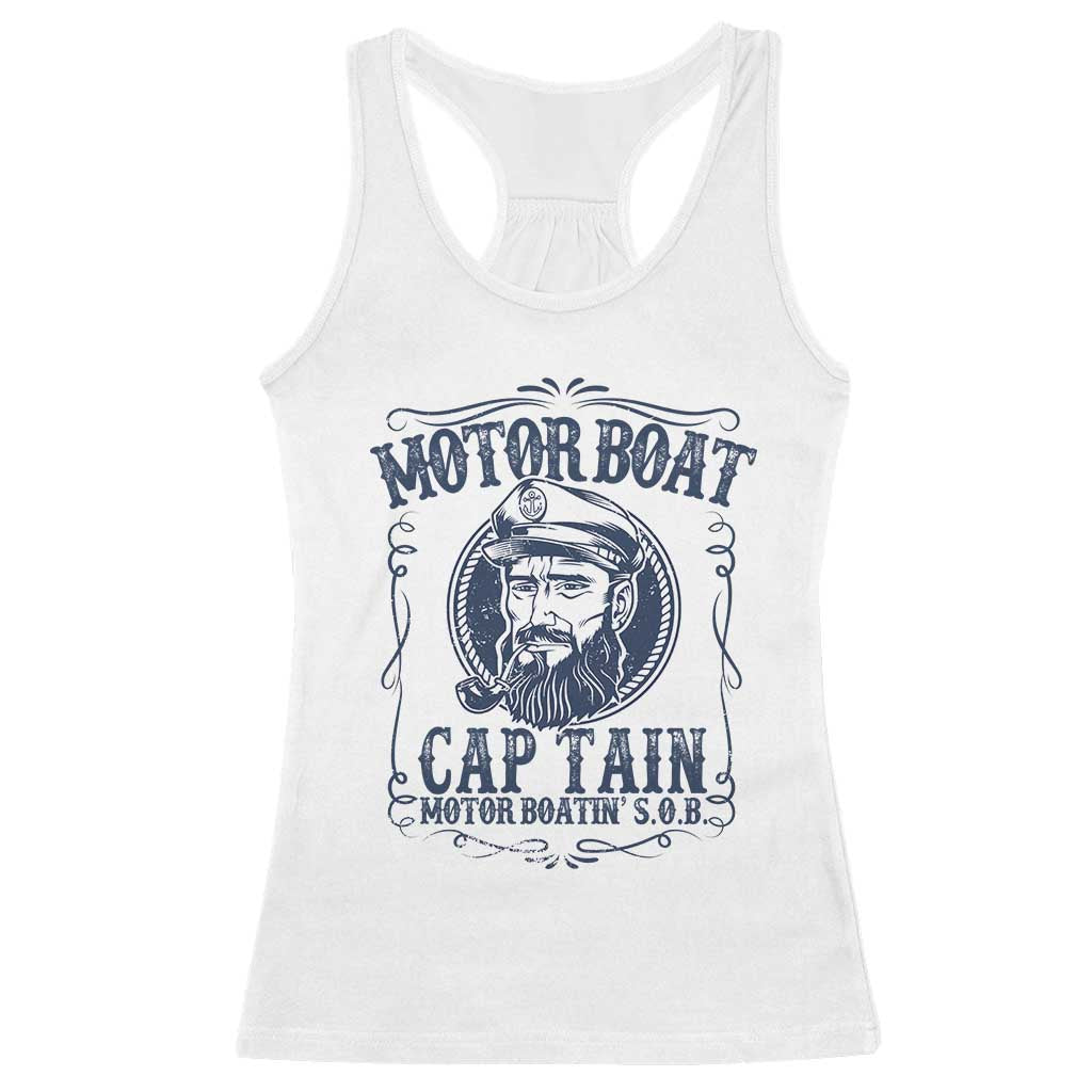 Motor Boat Captain Racerback Tank Top Funny Pontoon Boating Motor Boatin Lake Life