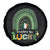 Funny St Patricks Day Spare Tire Cover Happy Go Lucky Shamrock Rainbow