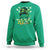 Retro Happy Go Lucky Messy Bun Shamrocks St. Patrick's Day Sweatshirt - Wonder Print Shop