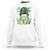 Retro Happy Go Lucky Messy Bun Shamrocks St. Patrick's Day Sweatshirt - Wonder Print Shop