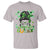 Retro Happy Go Lucky Messy Bun Shamrocks St. Patrick's Day T-Shirt - Wonder Print Shop