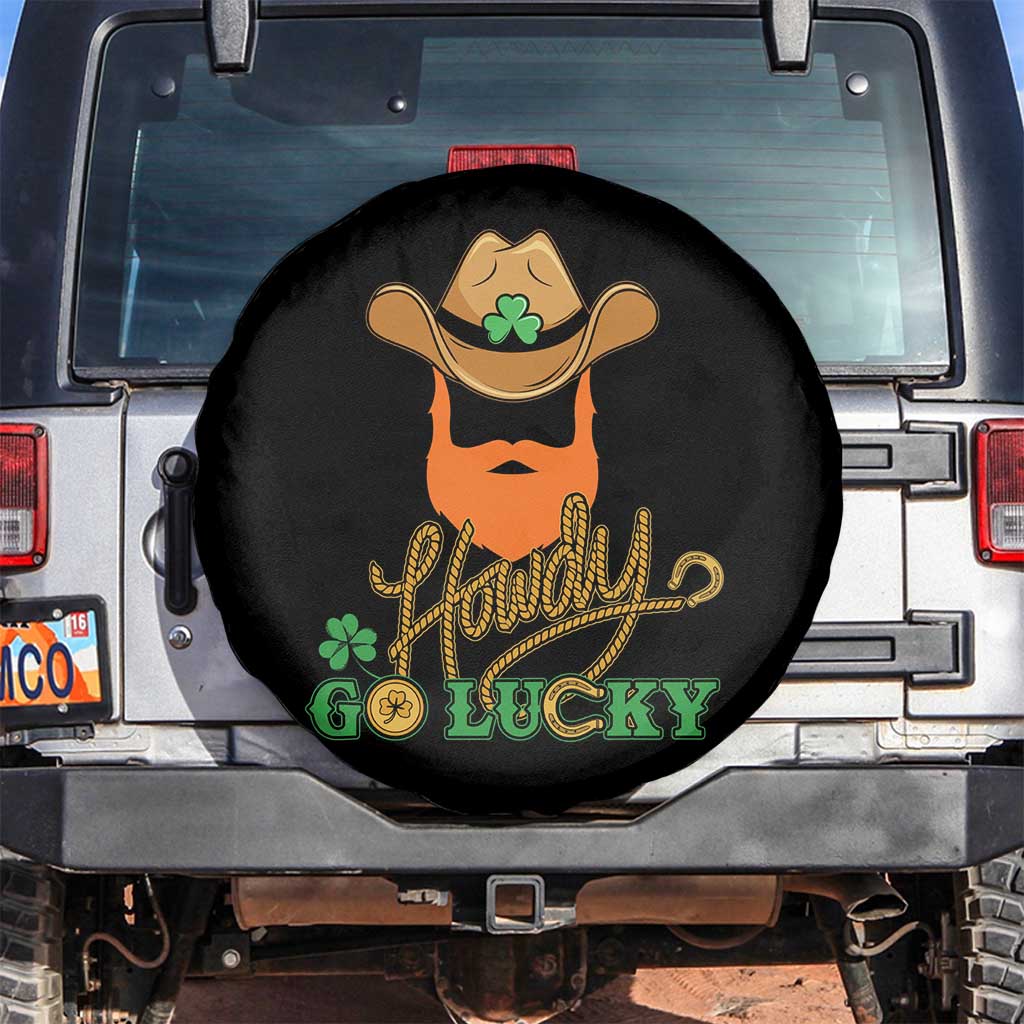 Funny St Patricks Cowboy Spare Tire Cover Howdy Go Lucky Irish Western