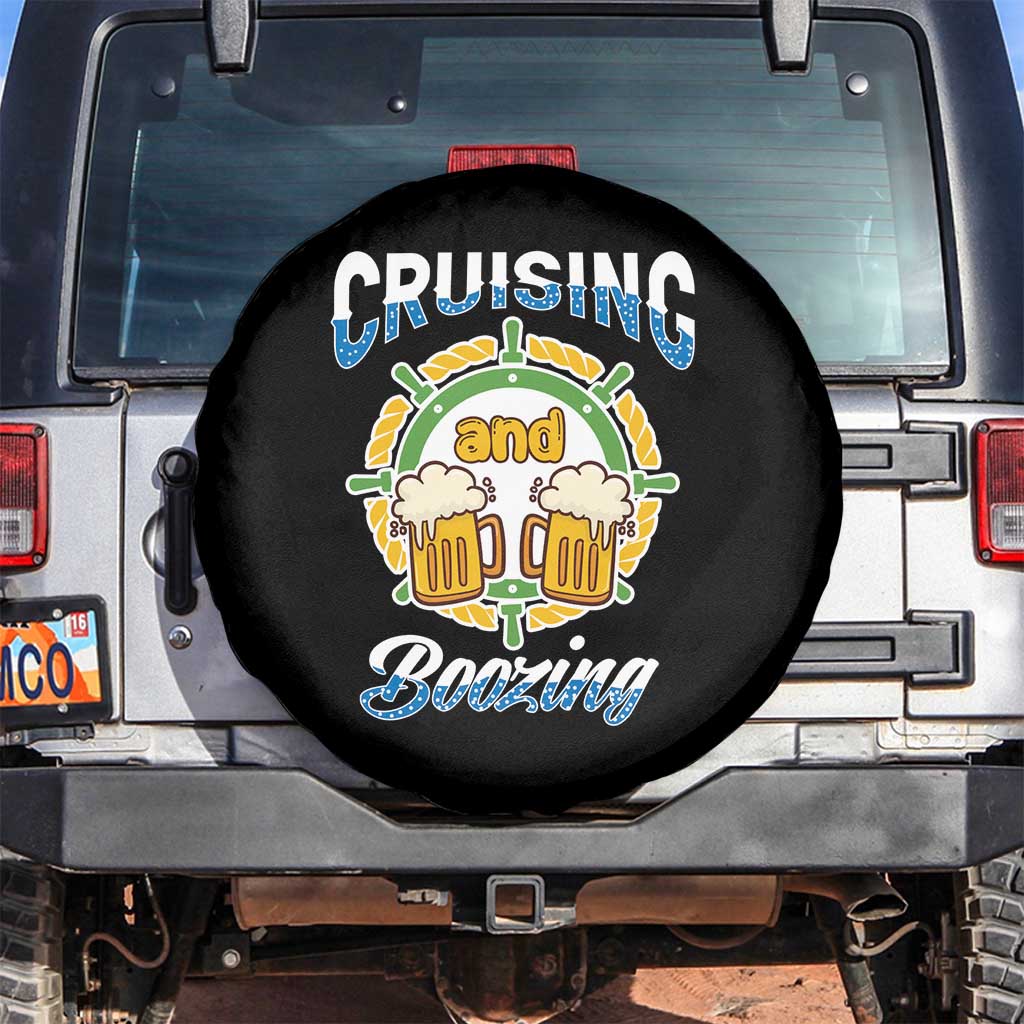 Funny St Patricks Cruise Spare Tire Cover Cruising And Boozing Drinking Squad Family Group Matching