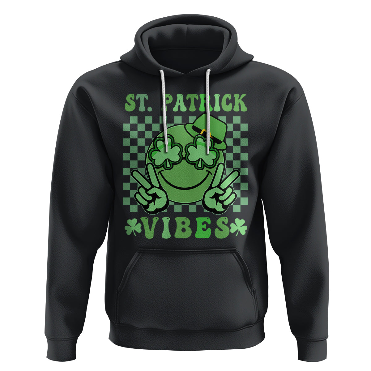 Funny St. Patricks Day Hoodie St Patrick Vibes Retro Groovy - Wonder Print Shop