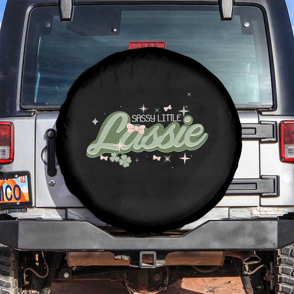 Cute St Patricks Day Spare Tire Cover Sassy Little Lassie for Girl Kids