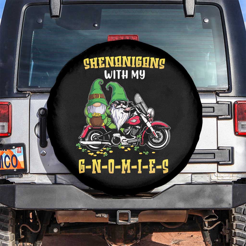 Funny St Patricks Day Gnome Spare Tire Cover Shenanigans With My Gnomies Motorbike Rider