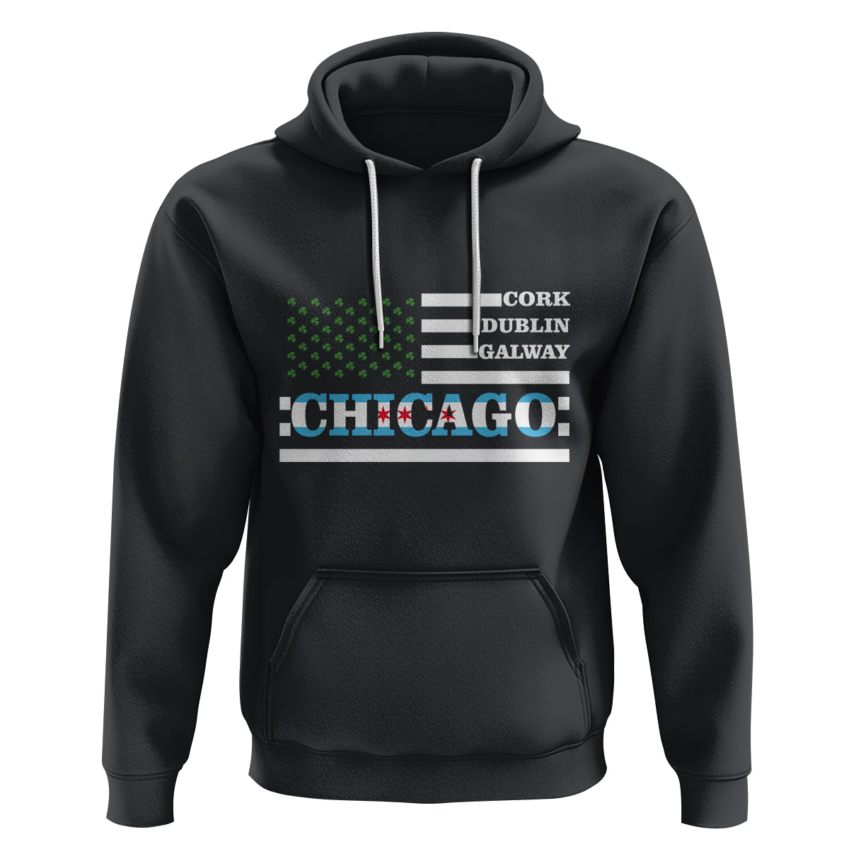 Chicago St Patrick's Day Hoodie Cork Dublin Galway South Side Irish Flag - Wonder Print Shop