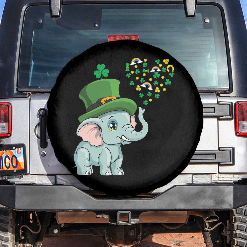 Cute Elephant St Patricks Day Spare Tire Cover for Boys Girls