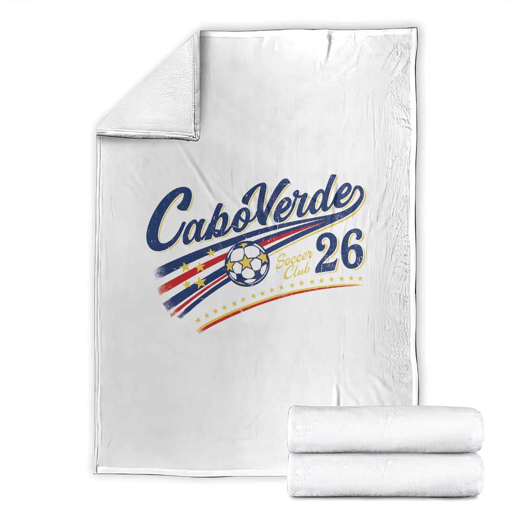 Cabo Verde Soccer Club 26 National Pride Throw Blanket Cape Verde Football Fans Retro Sporty Est. 2026