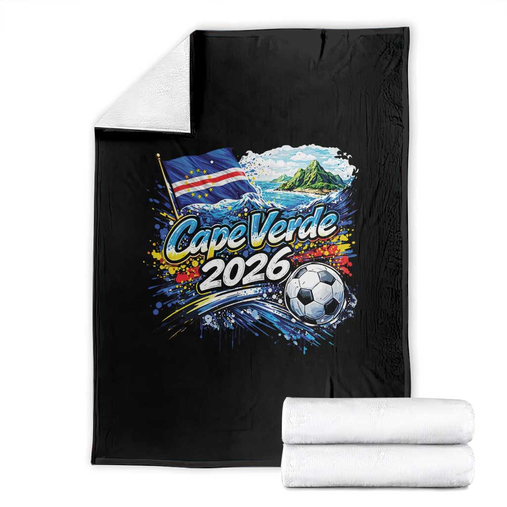 Cape Verde Soccer 2026 Island Flag Throw Blanket Cabo Verde Football Team Fans Tropical Pride Gift