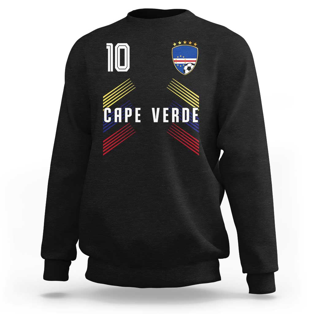 Cabo Verde Football Crest Pride Jersey Style Sweatshirt Cape Verde Soccer Fan Number 10 Athletic