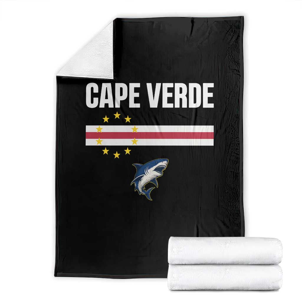 Cape Verde Flag Blue Shark Heritage Throw Blanket Cabo Verde Verdean Pride Soccer Football Fans
