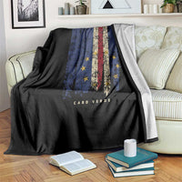 Cape Verde Vertical Brush Stroke Flag Graphic Throw Blanket Cabo Verde National Pride Artistic Gift