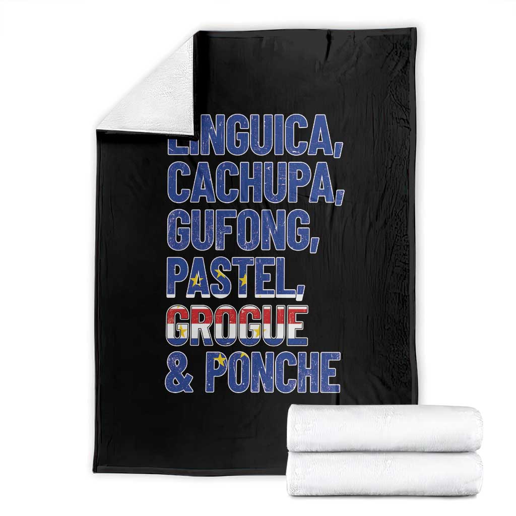 Cape Verde Traditional Food & Drinks List Throw Blanket Cabo Verdean Cachupa Grogue Heritage Gift