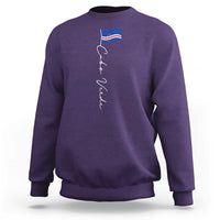 Cabo Verde Elegant Script Flag Graphic Sweatshirt Cape Verde Minimalist Cursive National Pride Gift