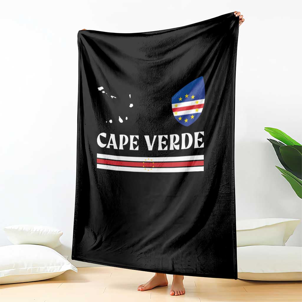 Cape Verde Country Map Shield Emblem Throw Blanket Cabo Verde Roots National Pride Gift