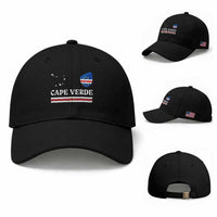 Cape Verde Country Map Shield Emblem Baseball Cap Cabo Verde Roots National Pride Gift