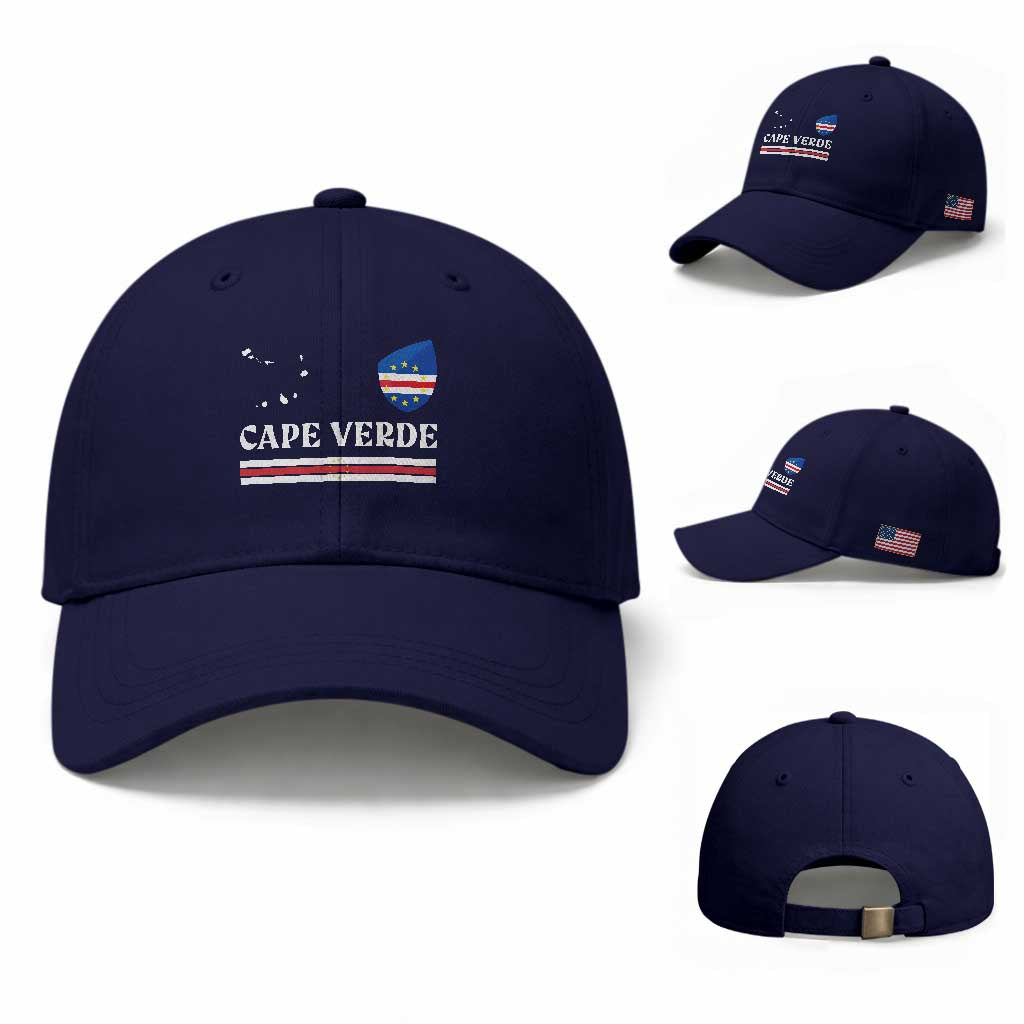 Cape Verde Country Map Shield Emblem Baseball Cap Cabo Verde Roots National Pride Gift