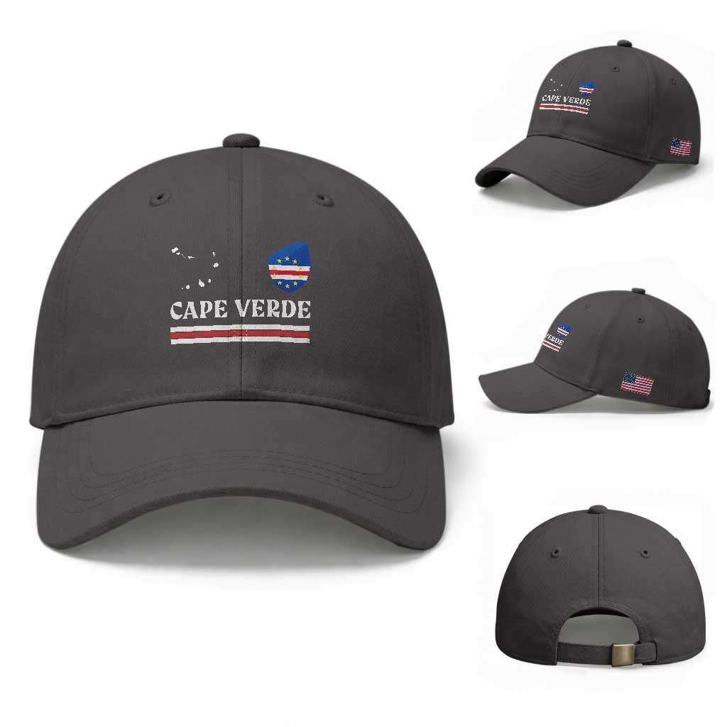 Cape Verde Country Map Shield Emblem Baseball Cap Cabo Verde Roots National Pride Gift