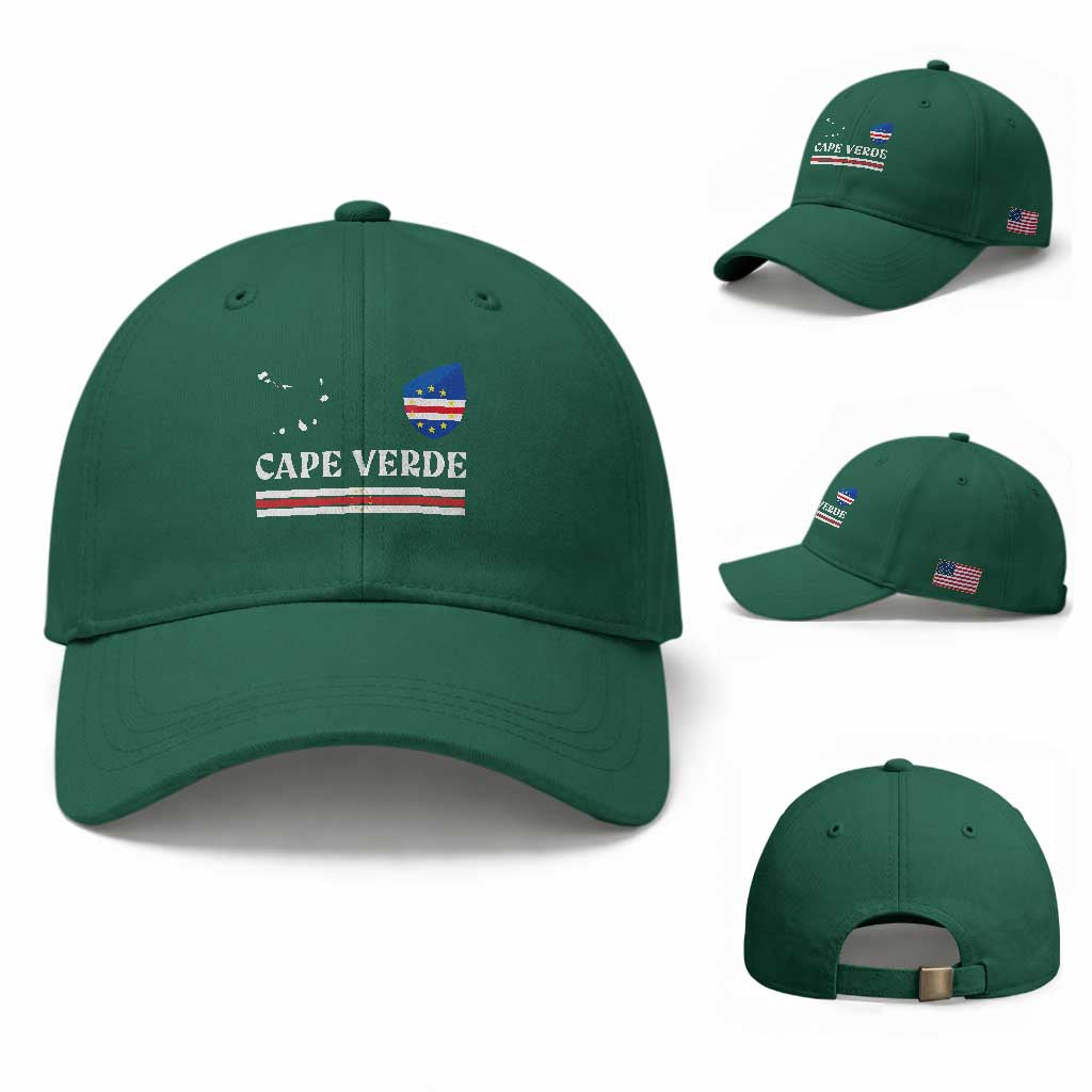 Cape Verde Country Map Shield Emblem Baseball Cap Cabo Verde Roots National Pride Gift