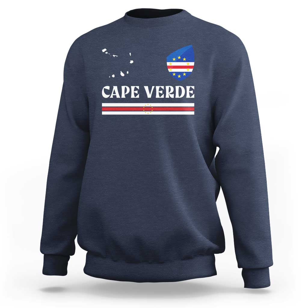 Cape Verde Country Map Shield Emblem Sweatshirt Cabo Verde Roots National Pride Gift