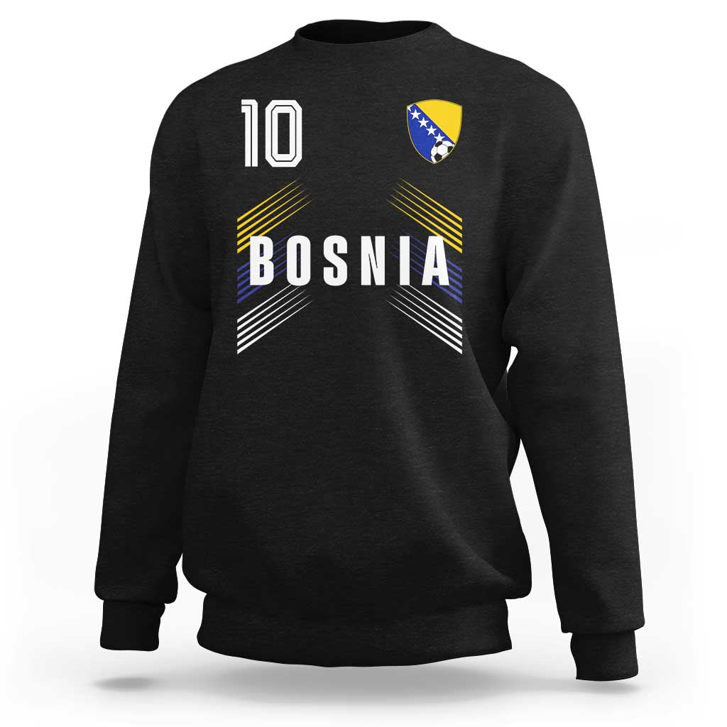 Bosnia Herzegovina Soccer Sports Graphic Number 10 Jersey Style Sweatshirt Proud Bosnian Football Fans Game Day Pride
