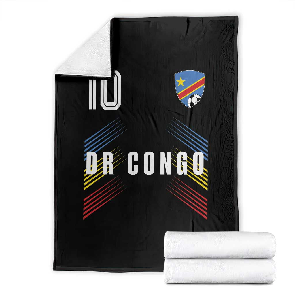 DR Congo Soccer Sports Graphic Number 10 Jersey Style Throw Blanket Proud Congolese Football Fans Game Day Pride