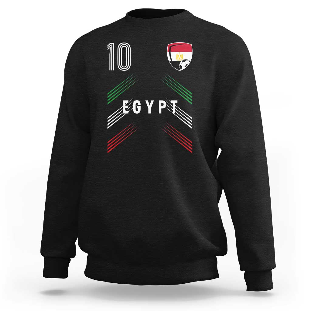Egypt Soccer Sports Graphic Number 10 Jersey Style Sweatshirt Proud Egyptian Football Fans Game Day Pride