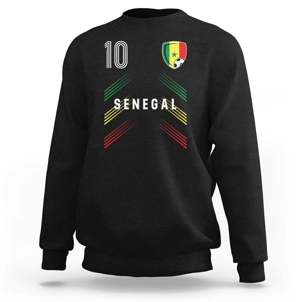 Senegal Soccer Sports Graphic Number 10 Jersey Style Sweatshirt Proud Senegalese Football Fans Game Day Pride