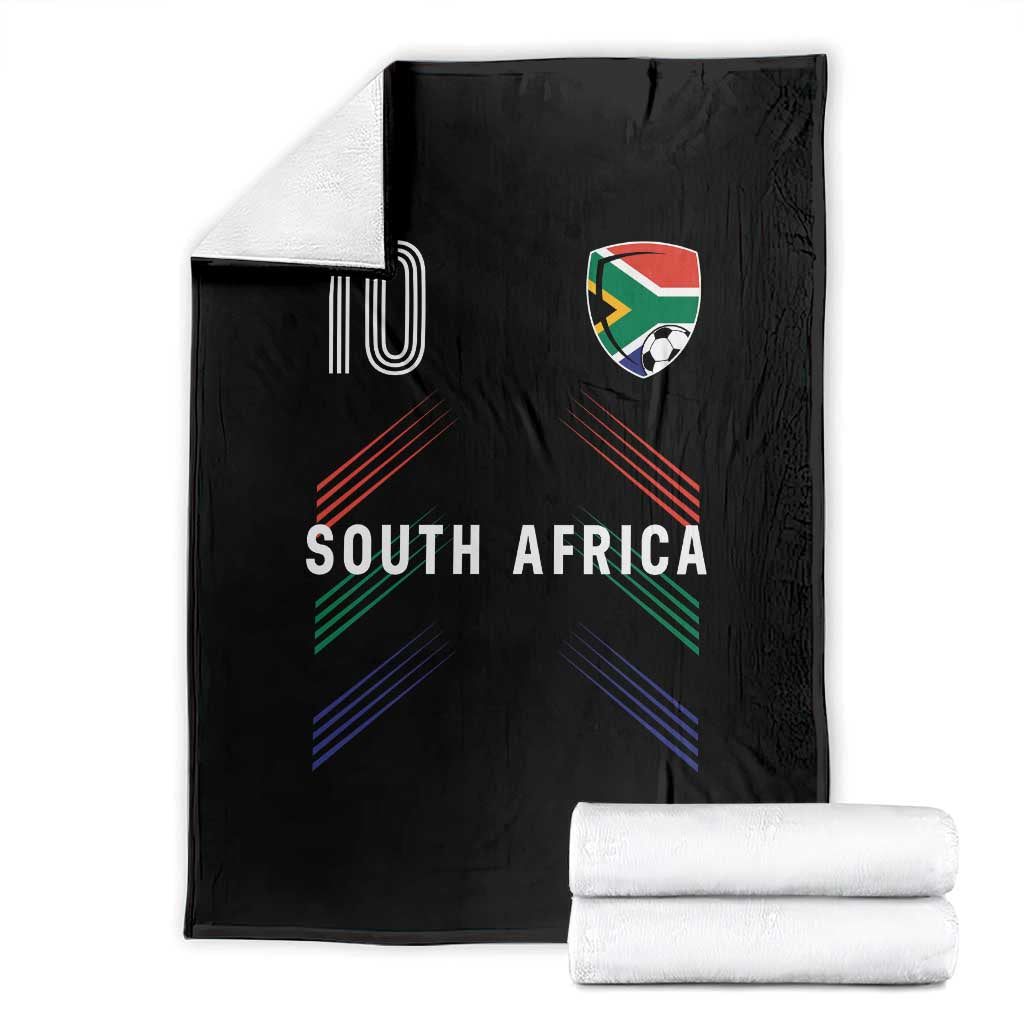 South Africa Soccer Sports Graphic Number 10 Jersey Style Throw Blanket Proud South African Football Fans Game Day Pride