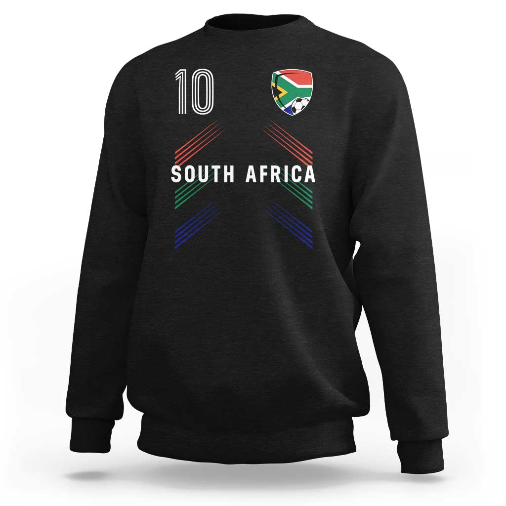 South Africa Soccer Sports Graphic Number 10 Jersey Style Sweatshirt Proud South African Football Fans Game Day Pride
