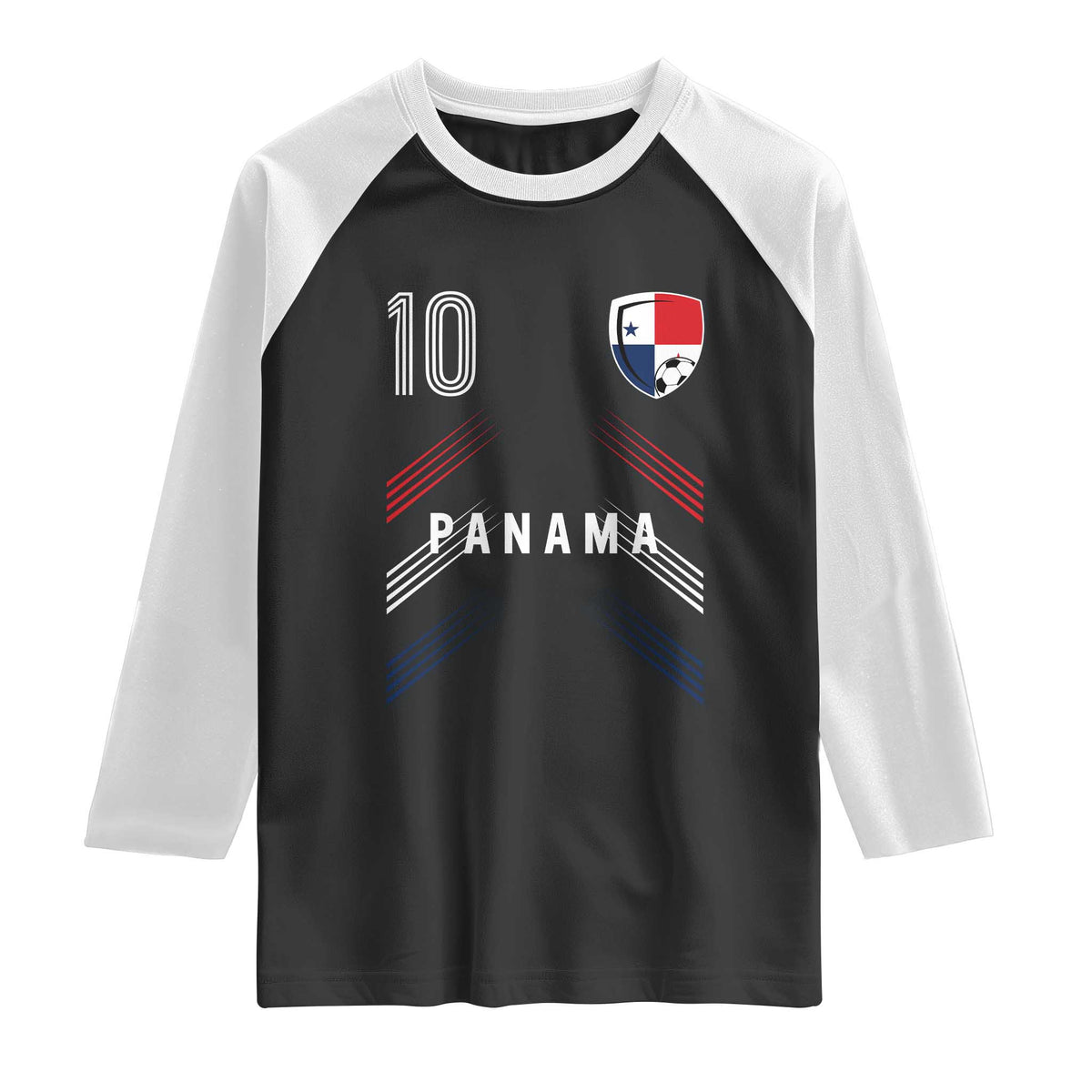 Panama Soccer Sports Graphic Number 10 Jersey Style Raglan Shirt Proud Panamanian Football Fans Game Day Pride